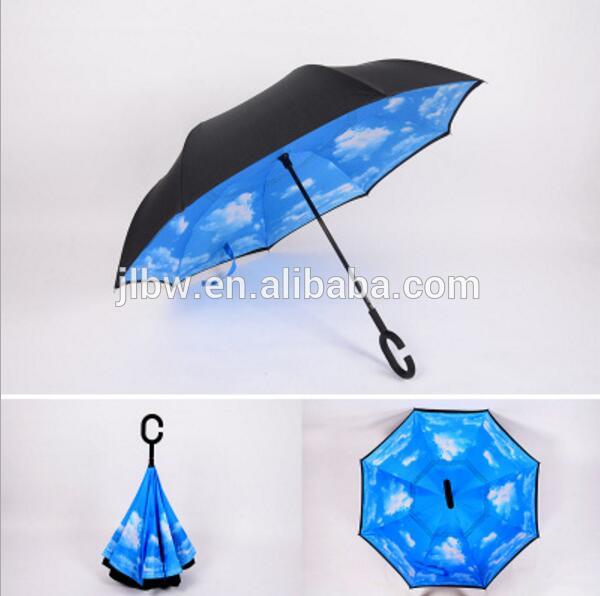 2019 Reverse Inverted Chuva Umbrella , C-Hook umbrella, umbrella with C handle