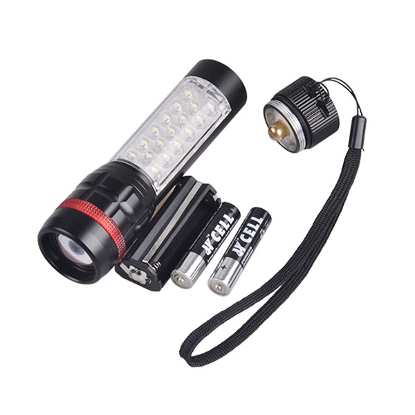 2 in 1 Worklight Aluminum Zoom LED Worklight Flashlight with Magetic Base