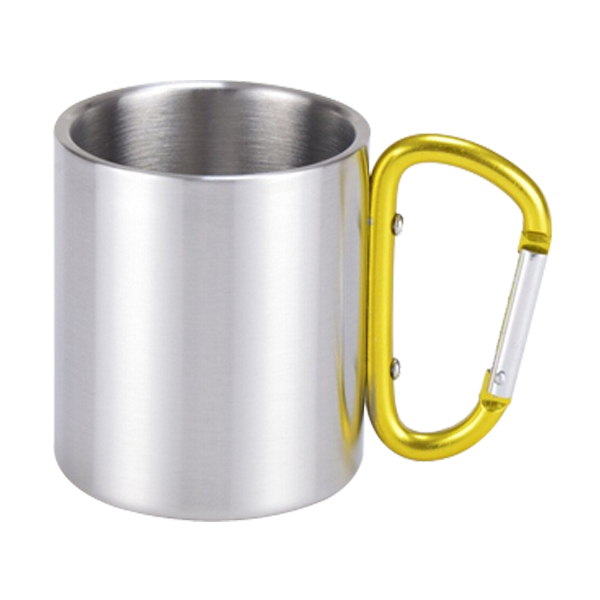 Stainless steel mug with carabiner ,Stainless steel travel mug, double wall Carabiner Cup