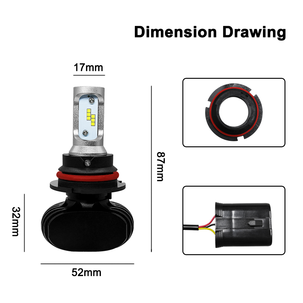 IP68 Waterproof High Power 50W Super Bright 6000LM Car  Kit 9004 9005 H7 H11 LED Headlight Bulb