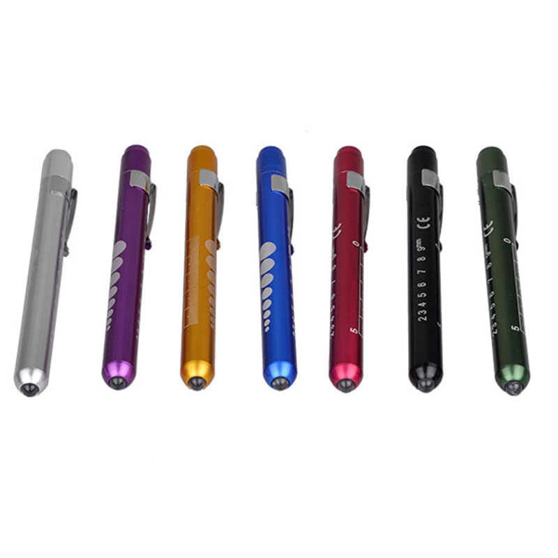 Led Medical Pen light Pupil Gauge Pocket Clip Reusable for Stethoscope Doctors Nurses Warm White Light