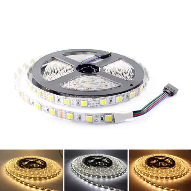 CCT LED Strip Light 12V Dimmable WW CW SMD 5050 Warm White to Cool White Adjustable Flexible 5M LED Tape Stripe Home Lighting