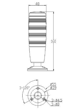 2018 ONN-M4H 24VDC led stack lights / signal tower lights / beacons /alarm lights