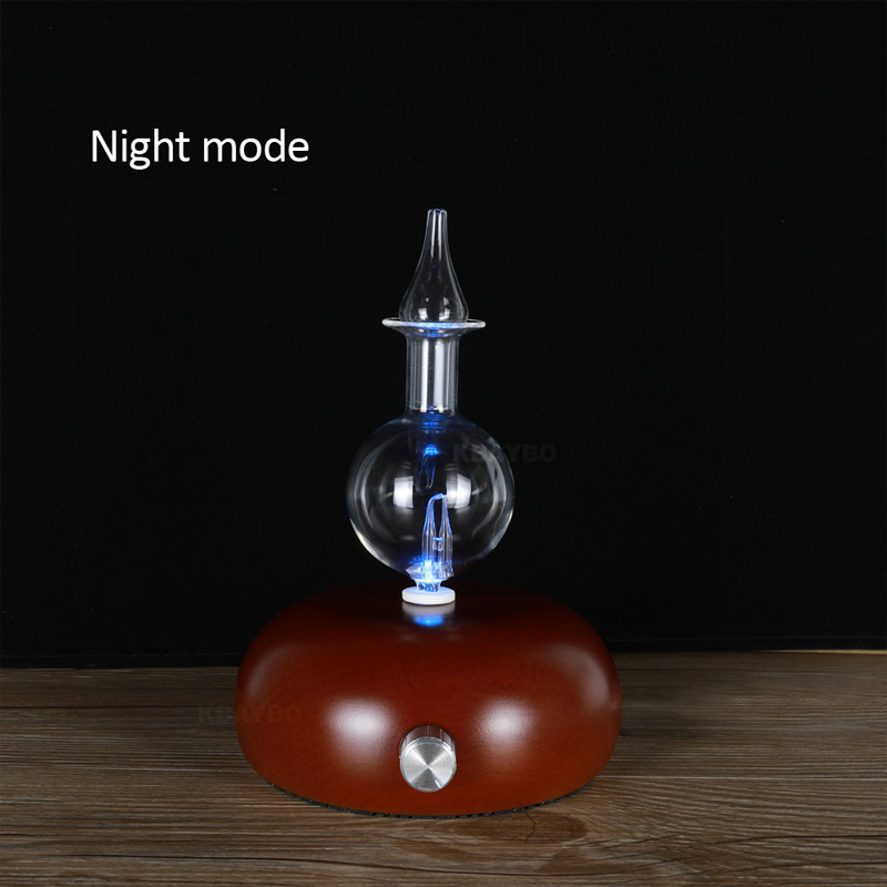 Nebulizer Wood and Glass with LED Mood Lighting NO Heat Water Plastics or Artificial Materials for SPA Home Office Living Room