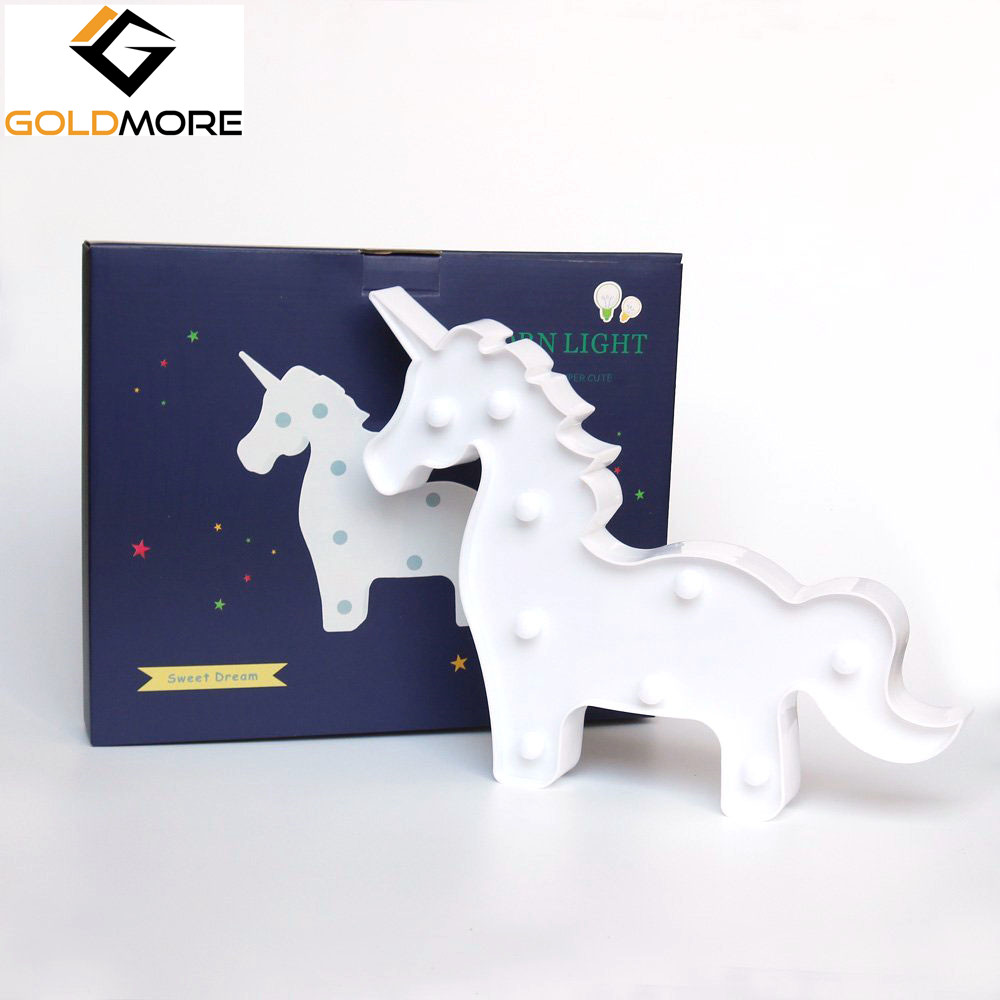 Home Decoration LED Night Light White Unicorn Decorative Marquee Signs Letter Lamp