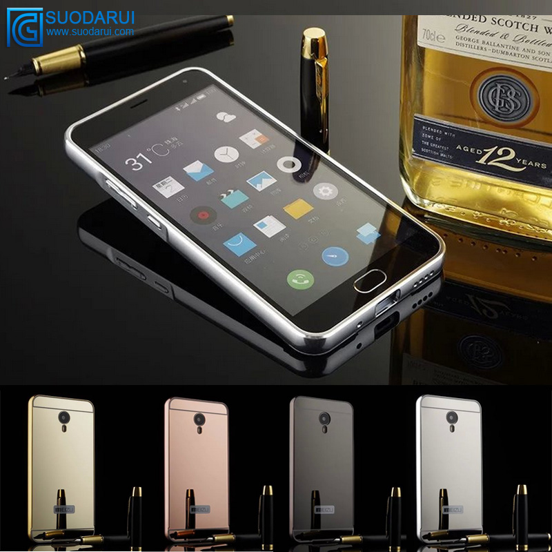 Luxury design 24K glod aluminum mirror case for Meizu MX5 PRO mirror hard back cover