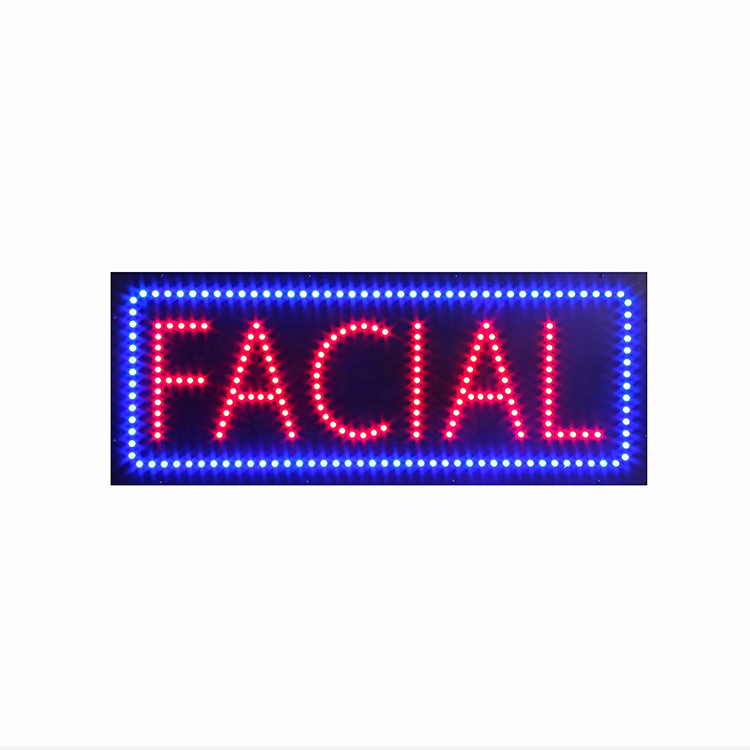 Hidly 13*32 Inch Super Bright Facial LED Open Sign, Customized Business Shop Advertising Animated Display Billboard