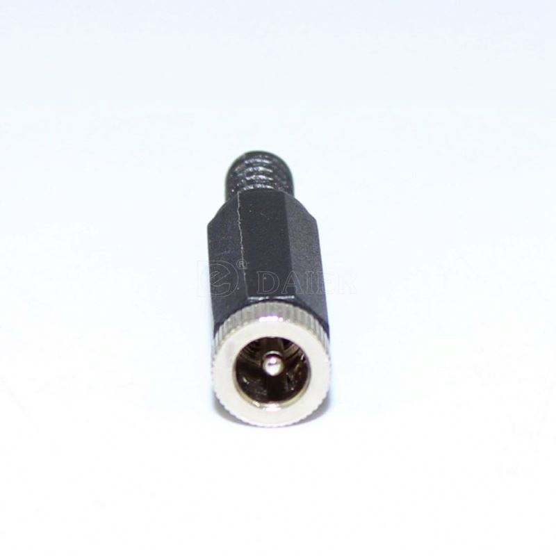 Black Male Spring Connector Adapter 2.5mm 2.1mm DC Power Jack