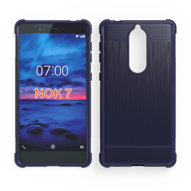 2017 New Arrival Carbon Fiber Shockproof Tpu case for Nokia 7 Brushed Effect case for Nokia 7