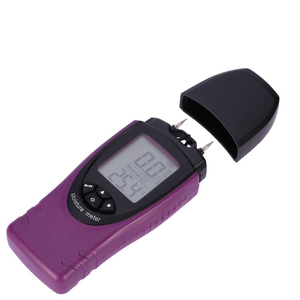 Handheld Digital Moisture Meter timber Wood Lumber Construction Materials Humidity Detector Tester 2 Pin Probe Backlight