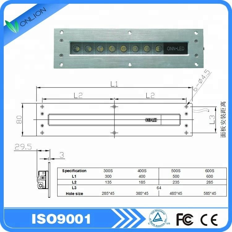 M9T integrated flat aluminum anodized led machine light