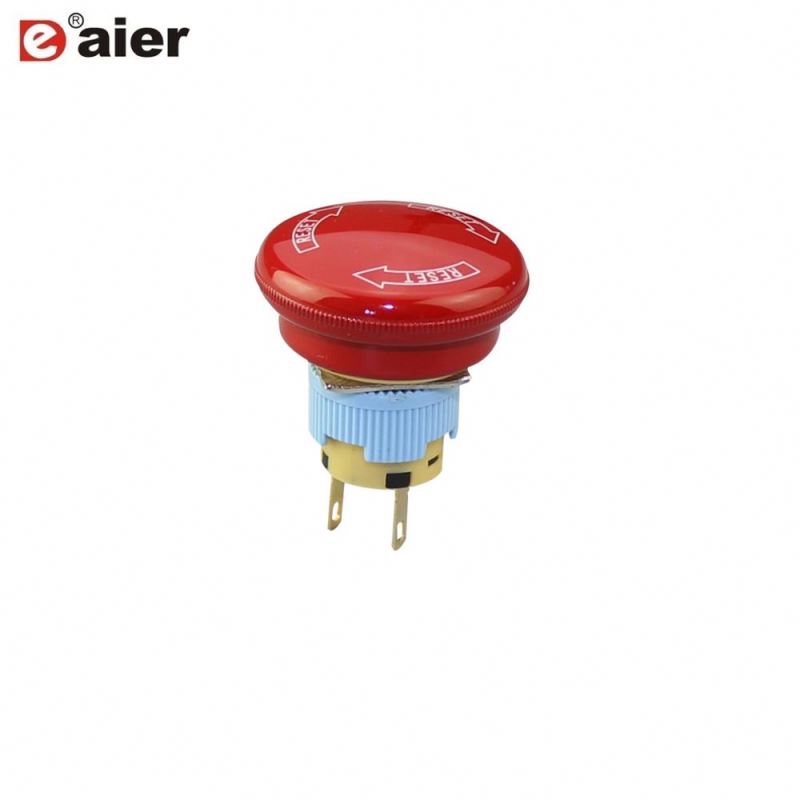 16mm Mushroom Button Waterproof Emergency Stop Button Switch