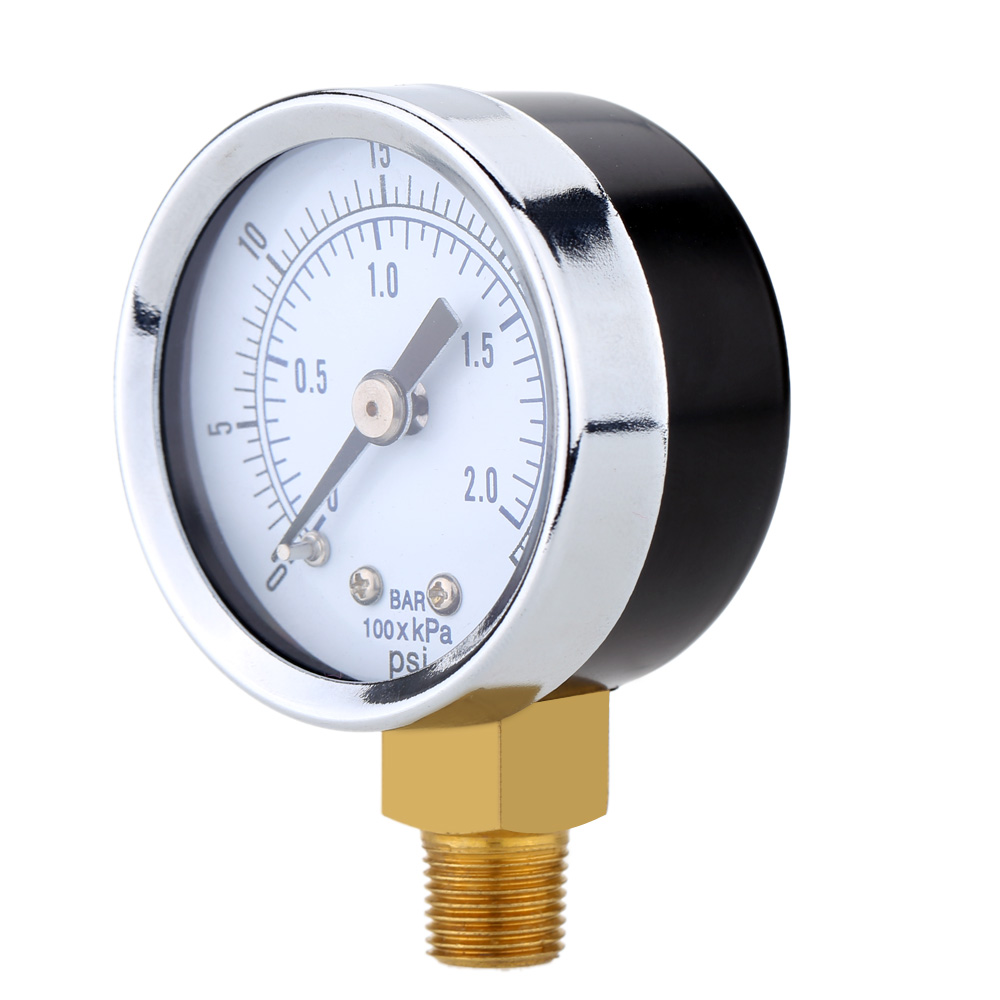 mini Dial Manometer Hydraulic Pressure Gauge Gage Double Scale Air Compressor Meter