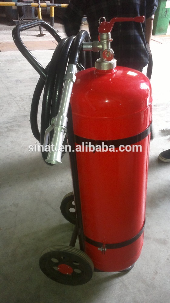 110Ib trolley red fire extinguisher with 5m hose