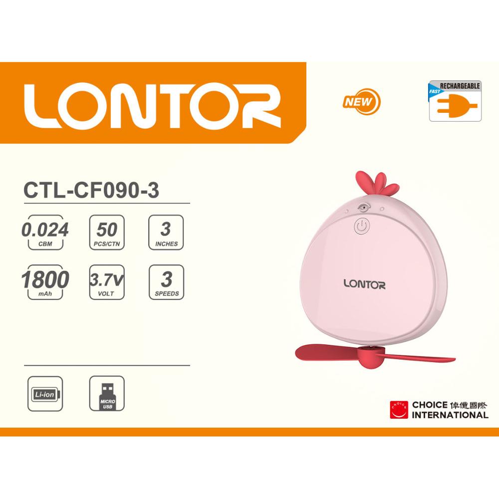 LONTOR Rechargeable Mini Fan CF090-3