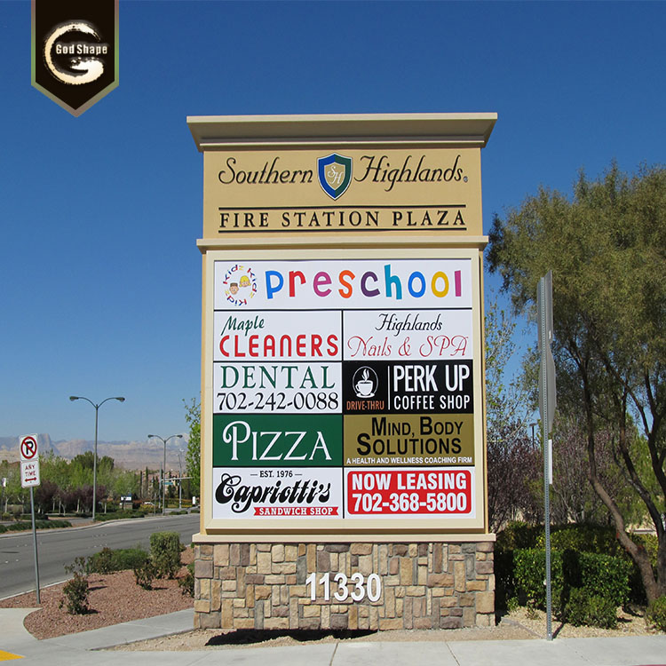 Hot sale stainless steel metal Monument pylon freestanding signage directional and wayfining sign Church and school
