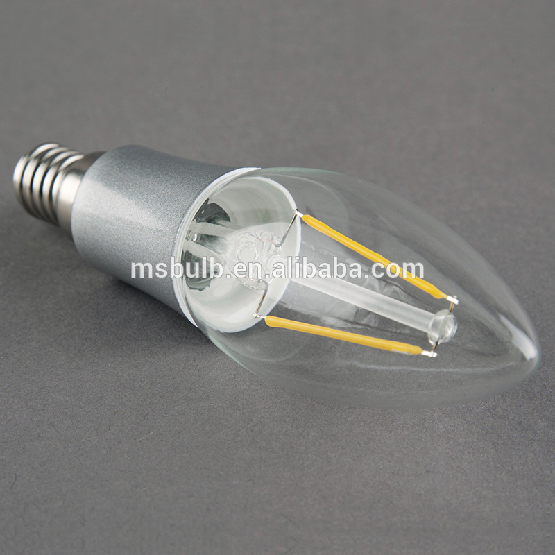 Haining Vintage led filament bulb C35 with plastic silver plated 2W E14 110V