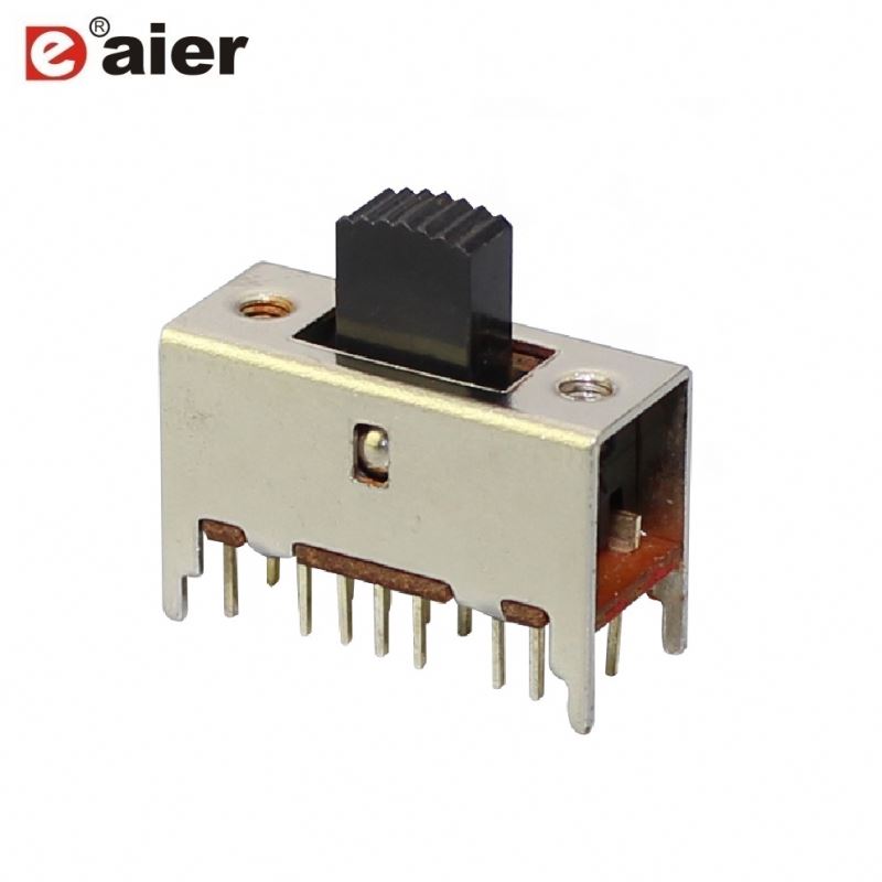 Mini 50mA 12VDC 14 Pin Slide Switch 4P3T With PCB Terminal