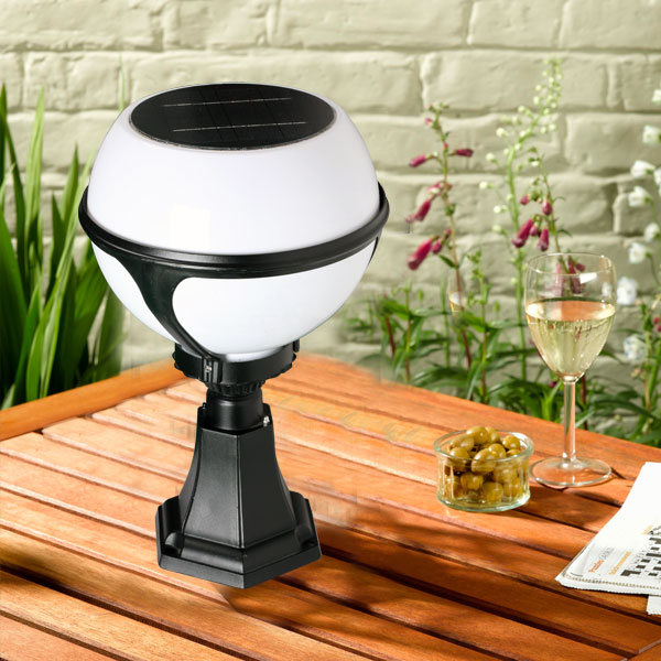 Die casting aluminum outdoor globe lamp, globe solar garden lamp, decorative lighting fixture with CE&IP65