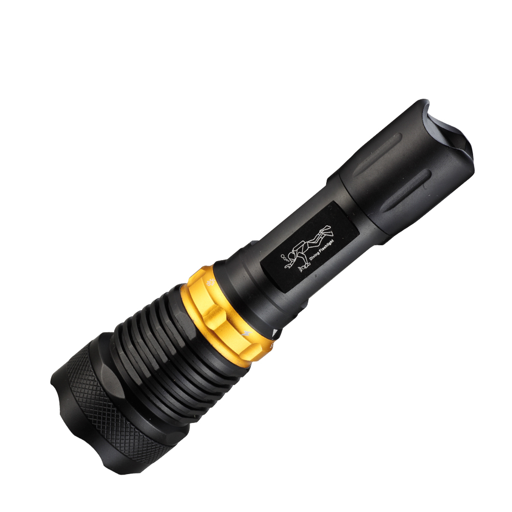 180lm Professional Super Bright Light Aluminium Waterproof Underwater Diving LED Torch Flashlight for Outdoor Under Water Sports