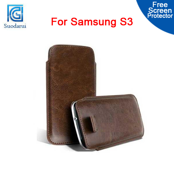 Pull Tab Leather Case Pouch for Samsung Galaxy S3 i9300