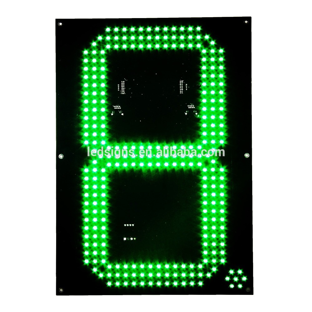 Hidly 16 Inch Digits LED Gas Price Sign 1 Green Digital Price Gasoline LED SIGNS - Complete Package W/ RF Remote Control