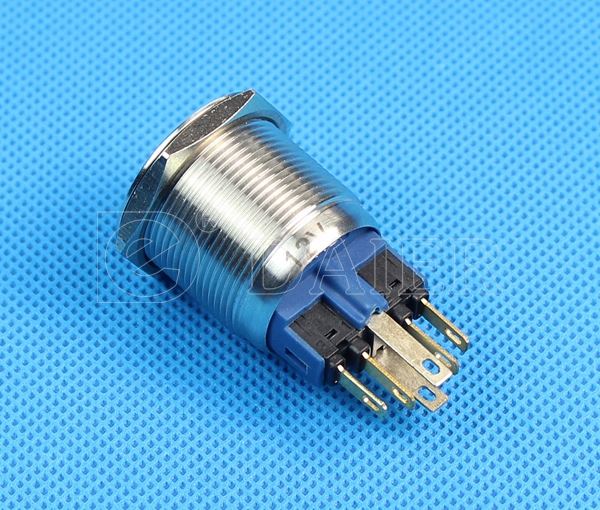 1NO 1NC 6 Pins Flat Dot Light Illuminated 22mm Push Button Switch