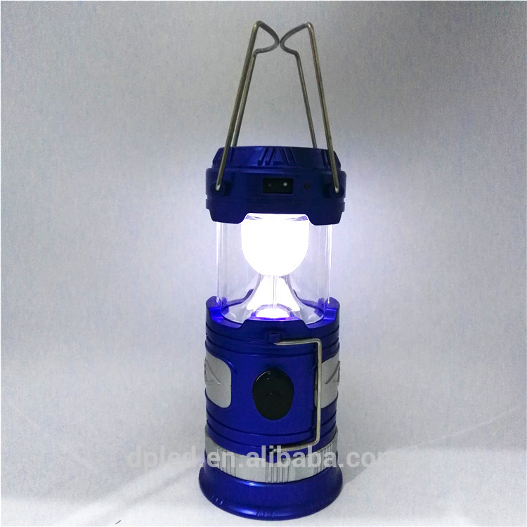 Rechargeable camping lantern folding solar light with zoom flashlight 3589