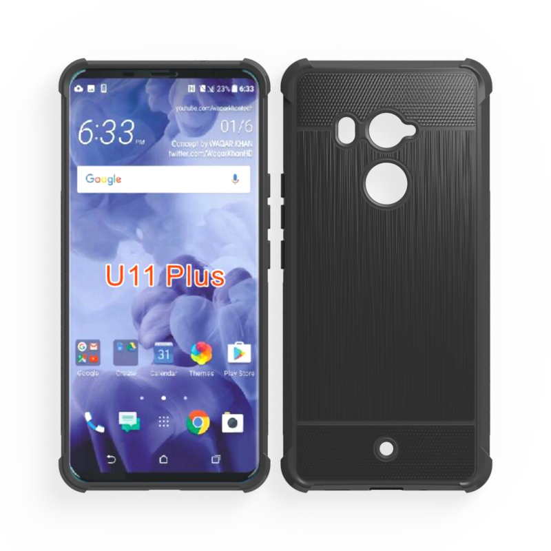 2017 New Arrival Carbon Fiber Shockproof Tpu case for HTC U11 Plus Brushed Effect case for HTC U11 Plus