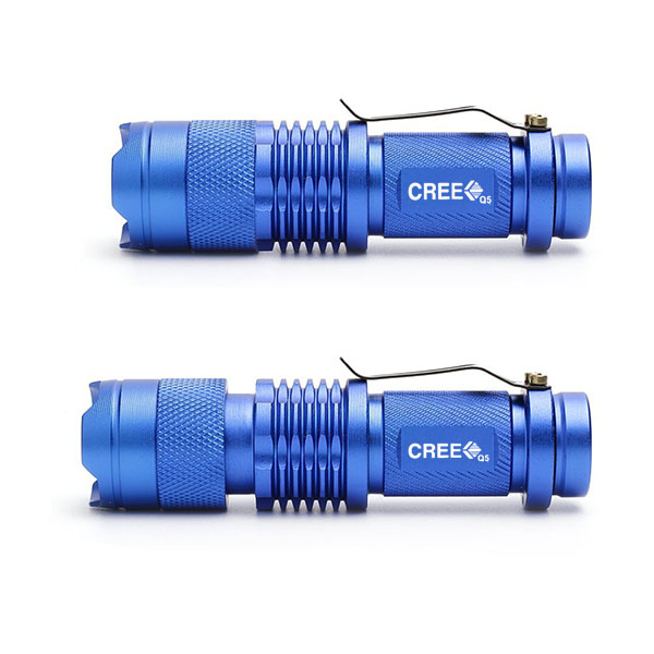 Waterproof Aluminum 3 Modes Mini Torch Light Zoom Mini Flat Led Tactical Flashlight