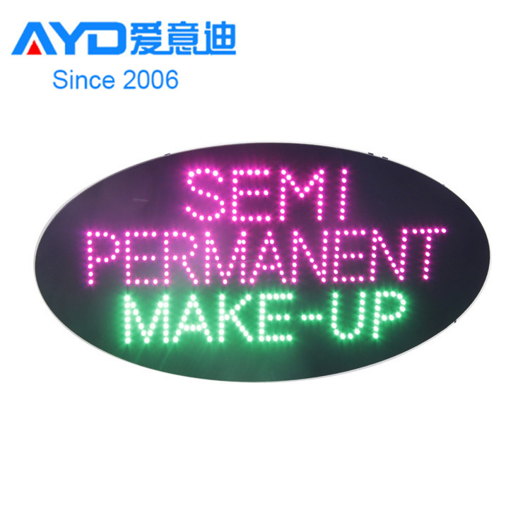 Semi Permanent Make-up 15''*27''  Indoor Advertising  LED Open Neon Sign Board with High Brightness for  shops