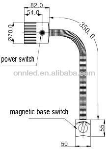 ONN model M3M 24V 220V IP65 led light source with magnet base machine light