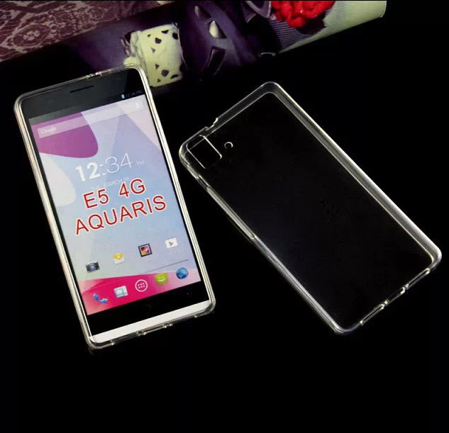 In stock Glossy transparent Waterproof seal Tpu cover case For BQ Quattro Aquaris E5 4G