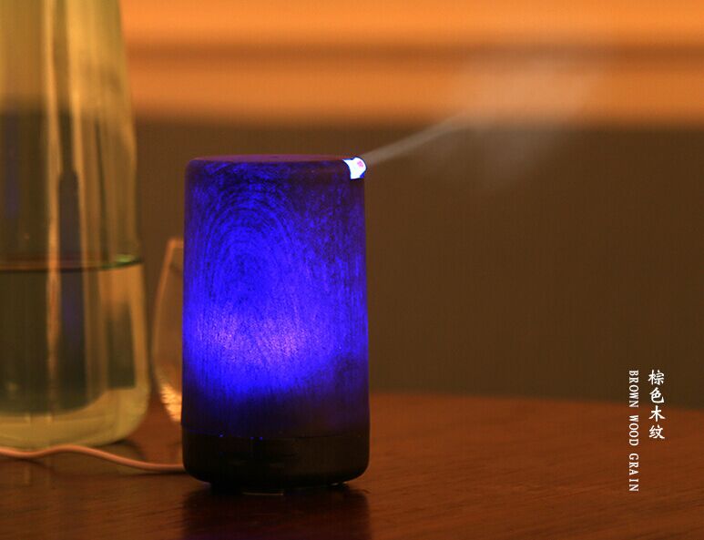 2017 Shenzhen Factory Wholesale 100ml Color Ultrasonic Essential Oil Air Humidifier Wooden Aroma