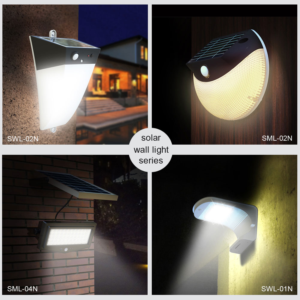 Smart Pir Control Cordless Wall Light Solar Garden Wall Lights