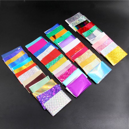 Hot Sale Fashion Nail Art Wraps Transfer Foil Nail Sticker Tip Glitter Decoration Easy DIY