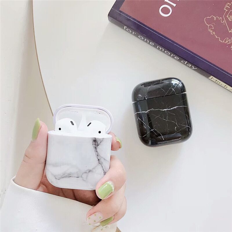 Glossy Fancy Hard Granite Earphone Cover for Airpod 1 2 , for Apple Airpods 2 Case Cover Marble