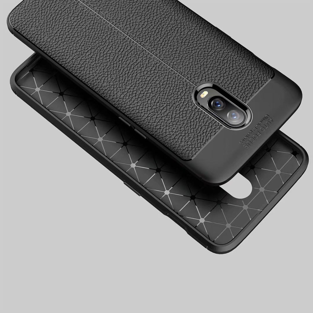 New Design Carbon Fiber Lichee Pattern For 1+6T Soft TPU Case