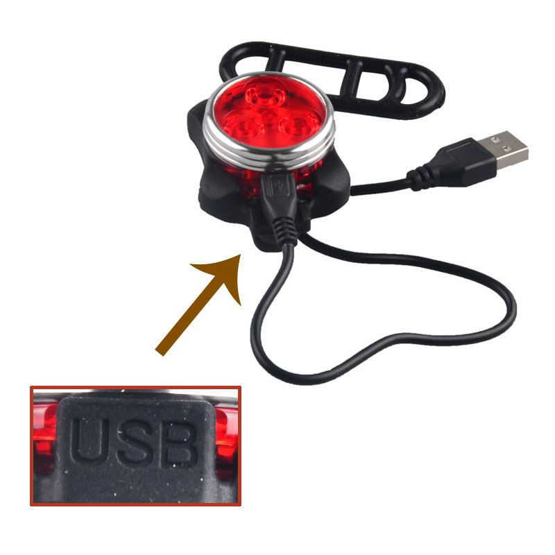 USB Rechargeable Bicycle Accessories Bike Lighting 3 Modes Bicycle LED Light