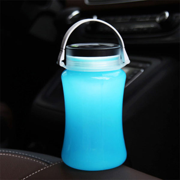 Floating Waterproof Storage Bottle with Sun Charge Lantern for Camping,Outages,Garden