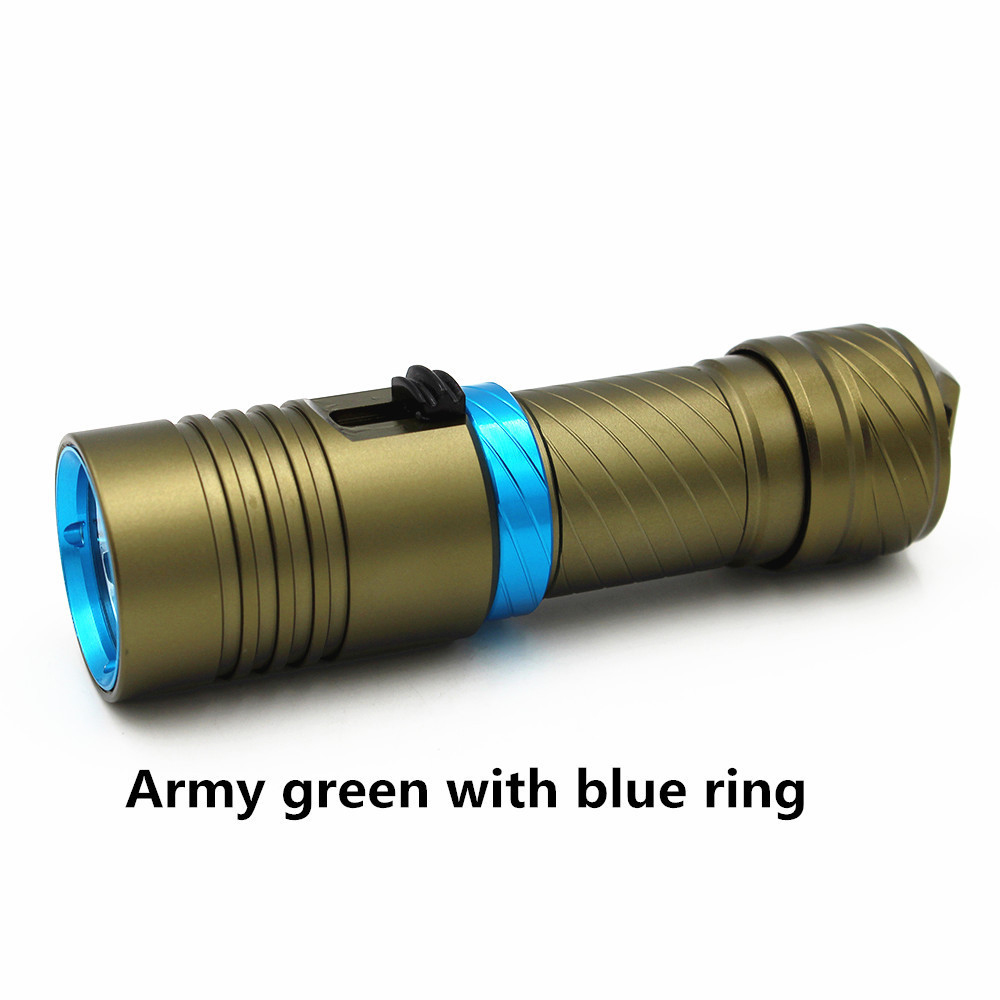 LED L2  Professional 50M Underwater Multi-function Portable Super Bright Diving Flashlight Emergency Tactical Torch Flashlight