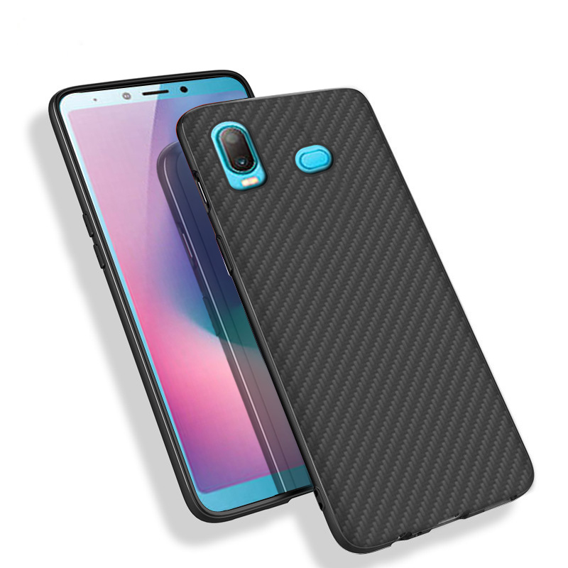 Matte Finish Carbon Fiber Textured Light Thin Shock Absorbing Bumper Skin hard case For Samsung galaxy A6S