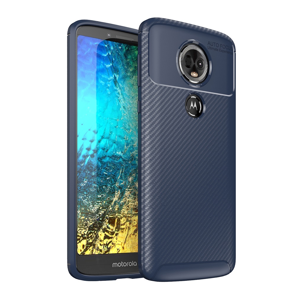 Carbon Fiber 360 Protective phone case For Motorola Moto E5 Plus TPU Silicone back cover case
