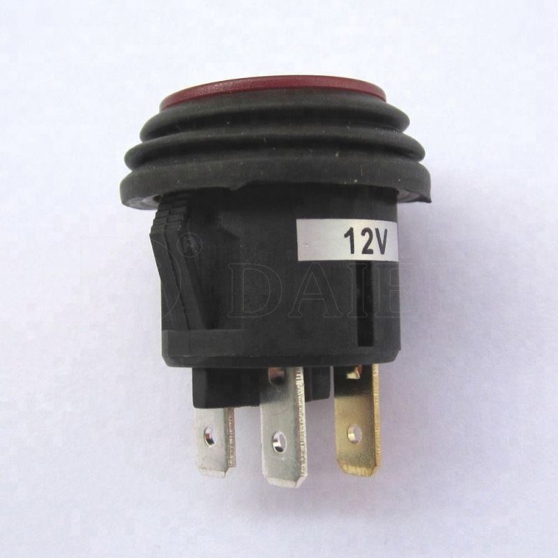 20MM 10A 125VAC 3 Pin ON OFF Automotive Push Button Switches With LED