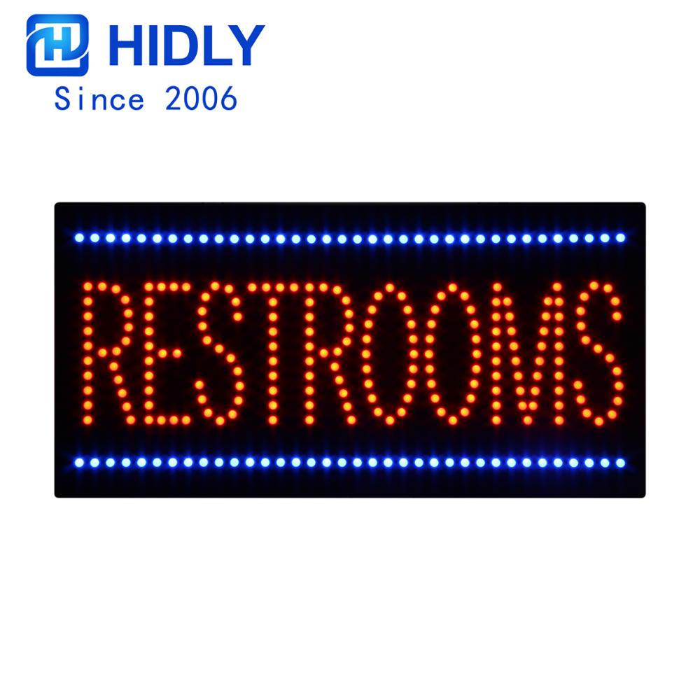 Hidly Hot Sale  12*24 Inch Restrooms Open LED   Business  Advertising Animation  Displays | Lighted Signs for  Hotel