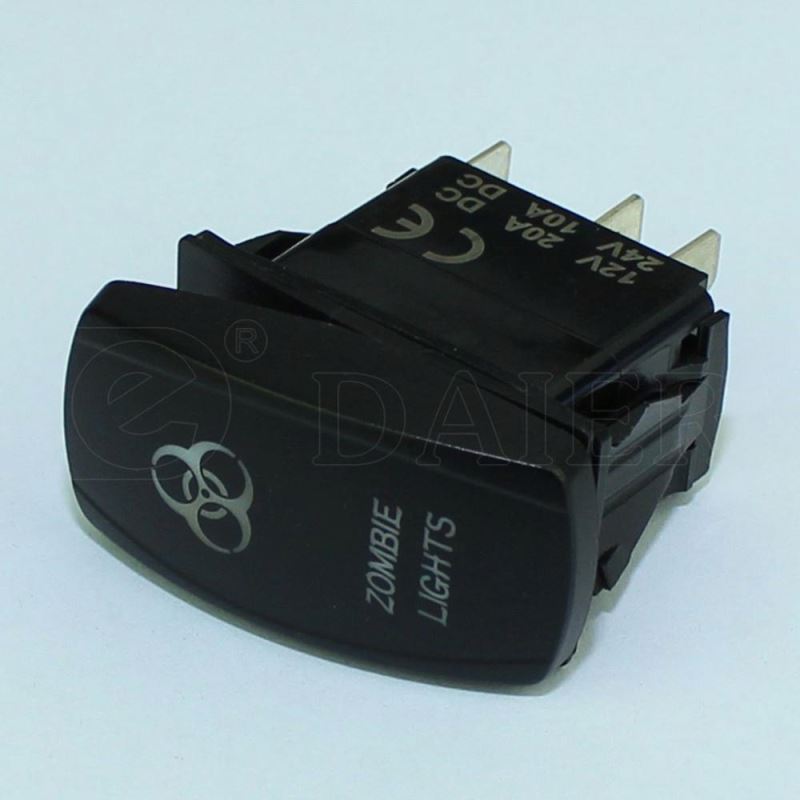 Black Single Pole Volvo Rocker Switch With Light