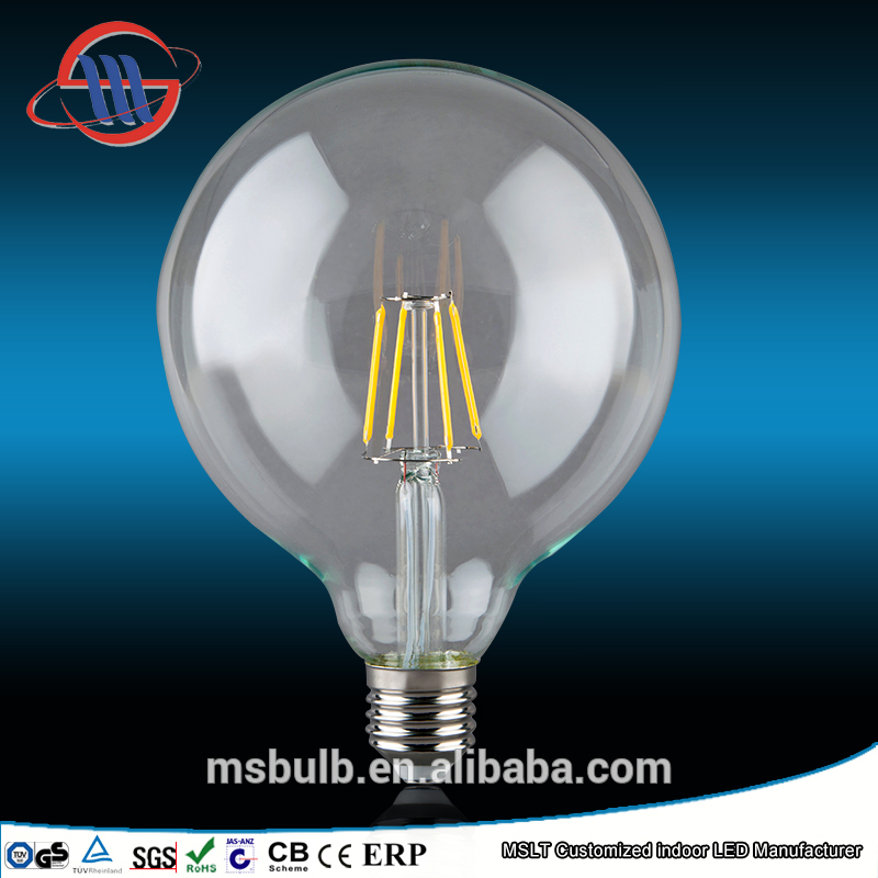 Mingshuai Vintage led filament golden bulb G125 E27 8w E27 110-240V