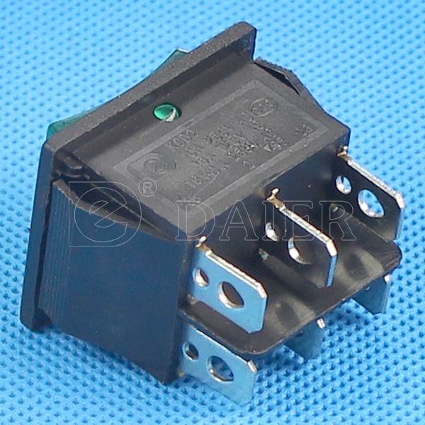 Double Pole Double Throw ON-OFF-ON Rocker Switch Illuminated