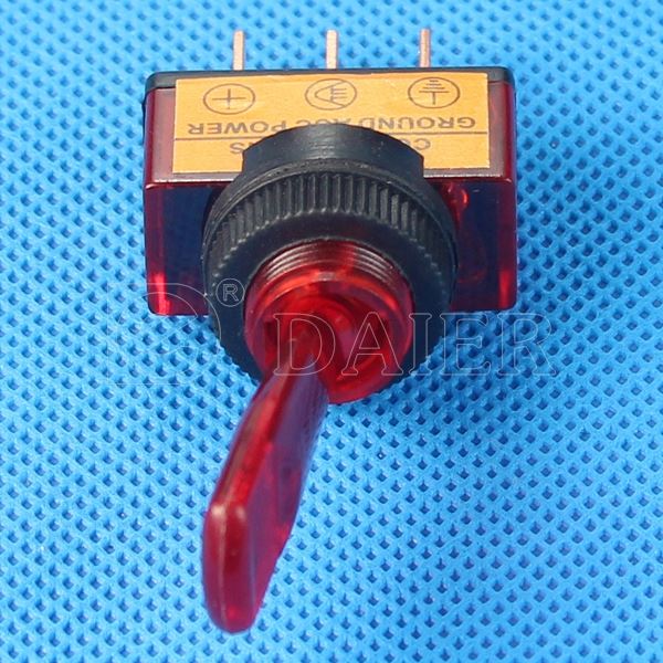 ASW-13D 20A 12MM Single Pole 3P ON OFF Toggle Switch Green 24V