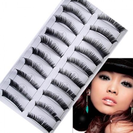 10 Pair Long Thick Fake False Eyelashes Eye Lash Makeup